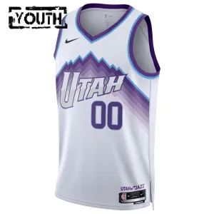Nike Utah Jazz Personoitava Lasten Pelipaita Association Edition 2025-26 Swingman Valkoinen