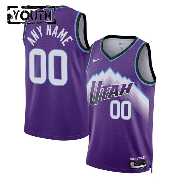 Nike Utah Jazz Personoitava Lasten Pelipaita Icon Edition 2025-26 Swingman Violetti