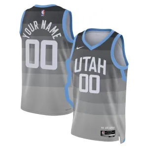 Nike Utah Jazz Personoitava Miesten Pelipaita City Edition 2025-26 Swingman Harmaa