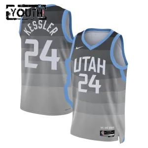 Nike Utah Jazz Walker Kessler Lasten Pelipaita City Edition 2025-26 Swingman Harmaa