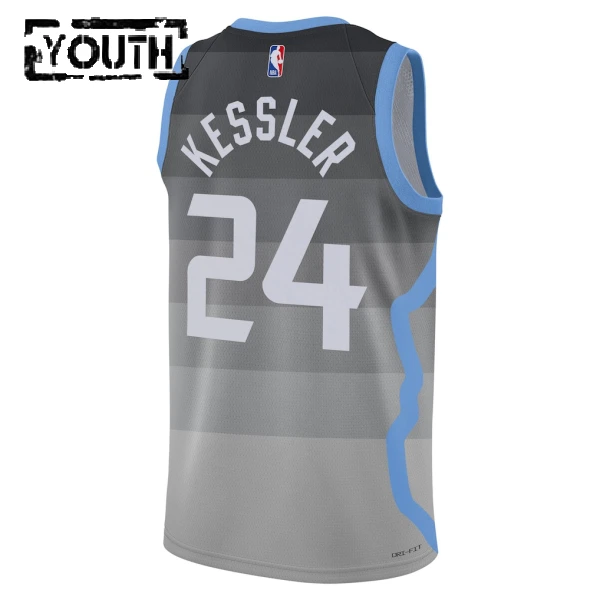 Nike Utah Jazz Walker Kessler Lasten Pelipaita City Edition 2025-26 Swingman Harmaa