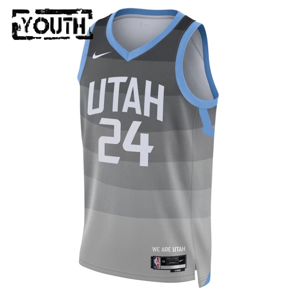 Nike Utah Jazz Walker Kessler Lasten Pelipaita City Edition 2025-26 Swingman Harmaa