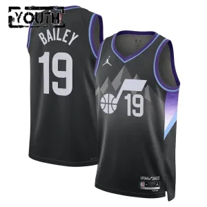 Utah Jazz Jordan Ace Bailey Lasten Pelipaita Statement Edition 2025-26 Swingman Musta