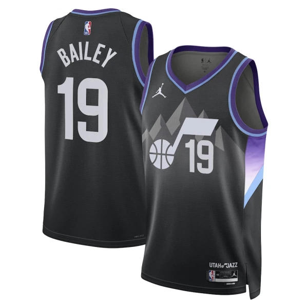 Utah Jazz Jordan Ace Bailey Miesten Pelipaita Statement Edition 2025-26 Swingman Musta