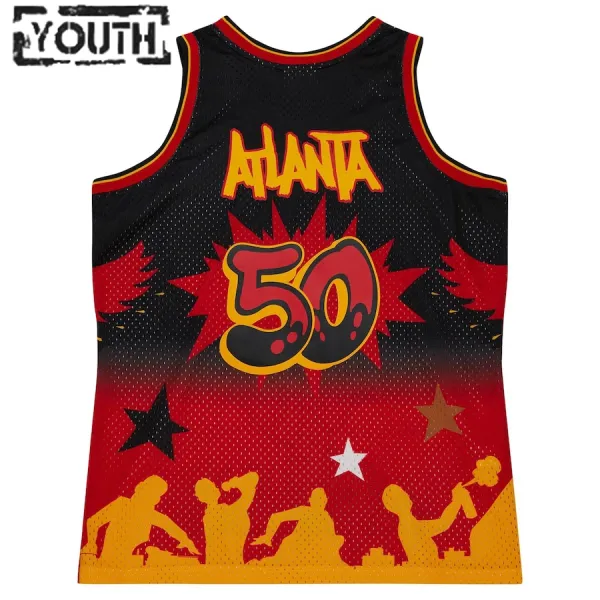 Atlanta Hawks Mitchell Ness x Tats Cru Edition Lasten Pelipaita Hardwood Classics 2023-24 Swingman Musta
