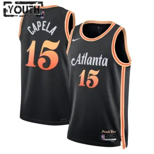Nike Atlanta Hawks Clint Capela 15 Lasten Pelipaita City Edition 2022-23 Swingman Musta