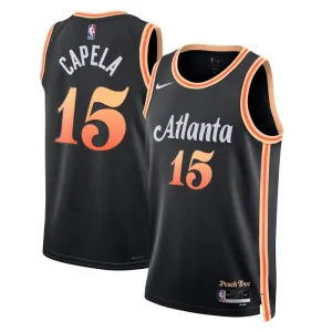 Nike Atlanta Hawks Clint Capela 15 Miesten Pelipaita City Edition 2022-23 Swingman Musta