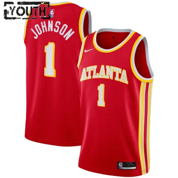 Nike Atlanta Hawks Jalen Johnson 1 Lasten Pelipaita Icon Edition Swingman Punainen Nike Atlanta Hawks Jalen Johnson 1 Lasten Pelipaita Icon Edition Swingman Punainen