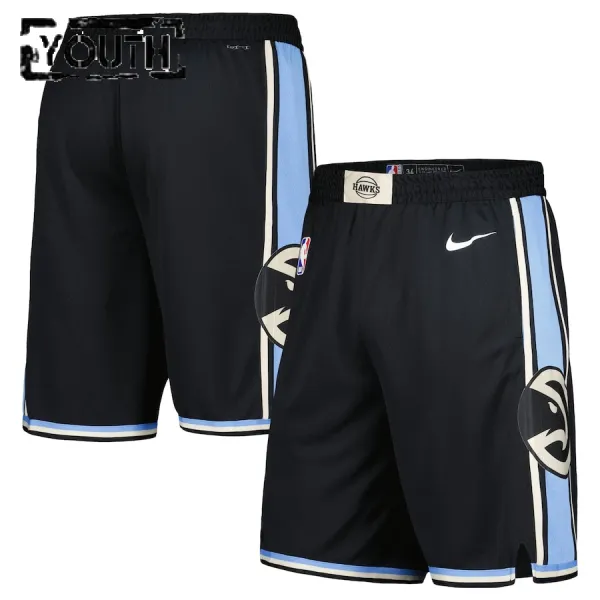 Nike Atlanta Hawks Lasten Shortsit City Edition 2023-24 Swingman Musta Nike Atlanta Hawks Lasten Shortsit City Edition 2023-24 Swingman Musta