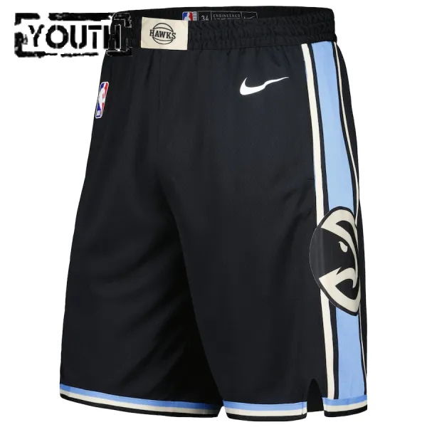 Nike Atlanta Hawks Lasten Shortsit City Edition 2023-24 Swingman Musta