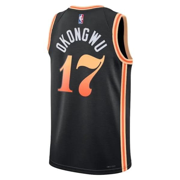 Nike Atlanta Hawks Onyeka Okongwu 20 Miesten Pelipaita City Edition 2022-23 Swingman Musta