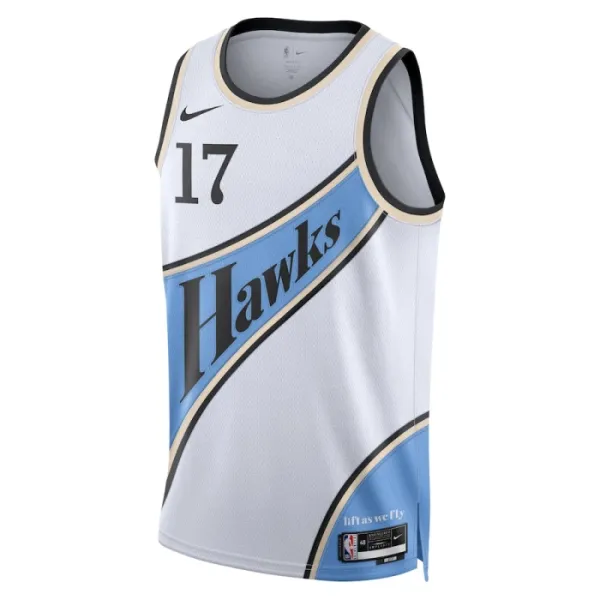 Nike Atlanta Hawks onyeka Okongwu Miesten Pelipaita City Edition 2024-25 Swingman Valkoinen