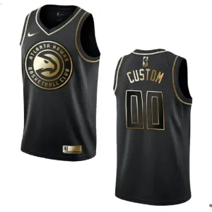 Nike Atlanta Hawks Personoitava Miesten Pelipaita Golden Edition Swingman Musta Nike Atlanta Hawks Personoitava Miesten Pelipaita Golden Edition Swingman Musta