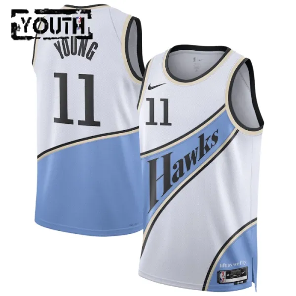 Nike Atlanta Hawks Trae Young Lasten Pelipaita City Edition 2024-25 Swingman Valkoinen Nike Atlanta Hawks Trae Young Lasten Pelipaita City Edition 2024-25 Swingman Valkoinen