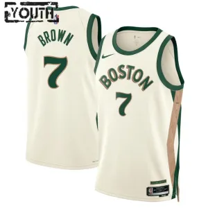 Nike Boston Celtics Jaylen Brown 7 Lasten Pelipaita City Edition 2023-24 Swingman Valkoinen