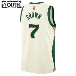 Nike Boston Celtics Jaylen Brown 7 Lasten Pelipaita City Edition 2023-24 Swingman Valkoinen
