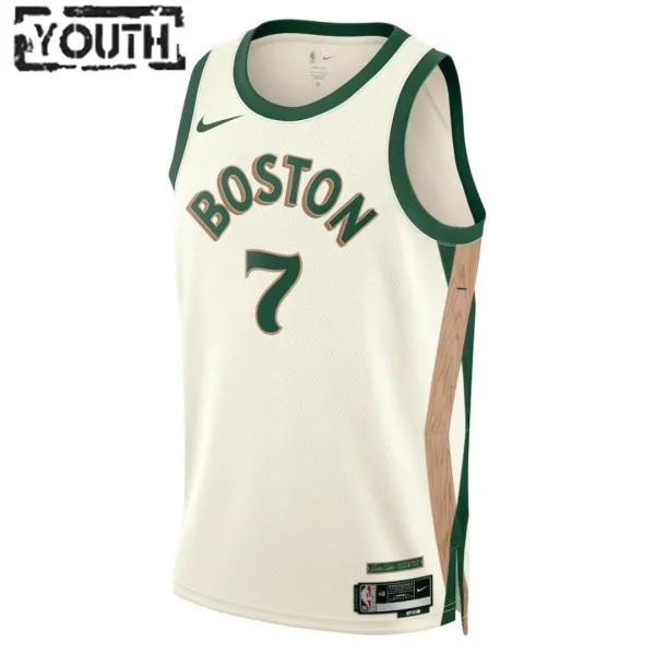 Nike Boston Celtics Jaylen Brown 7 Lasten Pelipaita City Edition 2023-24 Swingman Valkoinen