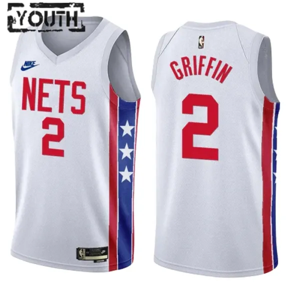 Brooklyn Nets Blake Griffin 2 Lasten Pelipaita Classic Edition 2022-23 Swingman Valkoinen Brooklyn Nets Blake Griffin 2 Lasten Pelipaita Classic Edition 2022-23 Swingman Valkoinen