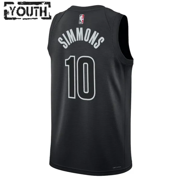 Brooklyn Nets Jordan Ben Simmons 10 Lasten Pelipaita Statement Edition Swingman Musta
