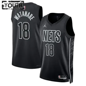 Brooklyn Nets Jordan Yuta Watanabe 18 Lasten Pelipaita Statement Edition Swingman Musta