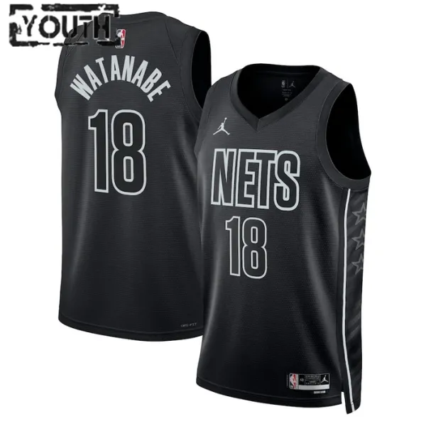 Brooklyn Nets Jordan Yuta Watanabe 18 Lasten Pelipaita Statement Edition Swingman Musta Brooklyn Nets Jordan Yuta Watanabe 18 Lasten Pelipaita Statement Edition Swingman Musta