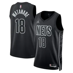 Brooklyn Nets Jordan Yuta Watanabe 18 Miesten Pelipaita Statement Edition Swingman Musta