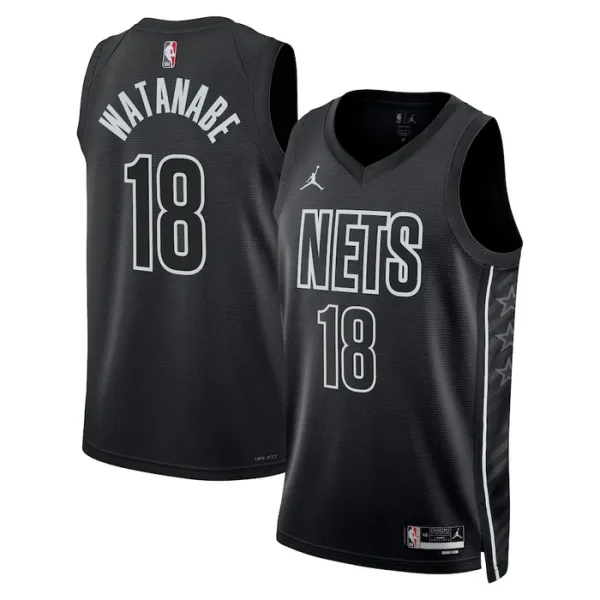 Brooklyn Nets Jordan Yuta Watanabe 18 Miesten Pelipaita Statement Edition Swingman Musta Brooklyn Nets Jordan Yuta Watanabe 18 Miesten Pelipaita Statement Edition Swingman Musta