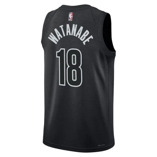 Brooklyn Nets Jordan Yuta Watanabe 18 Miesten Pelipaita Statement Edition Swingman Musta