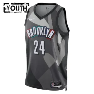 Nike Brooklyn Nets Cam Thomas Lasten Pelipaita City Edition 2024-25 Swingman Harmaa