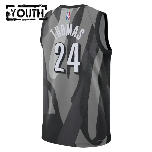 Nike Brooklyn Nets Cam Thomas Lasten Pelipaita City Edition 2024-25 Swingman Harmaa
