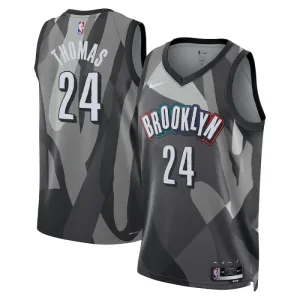 Nike Brooklyn Nets Cam Thomas Miesten Pelipaita City Edition 2024-25 Swingman Harmaa