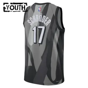 Nike Brooklyn Nets Dennis Schroder Lasten Pelipaita City Edition 2024-25 Swingman Harmaa