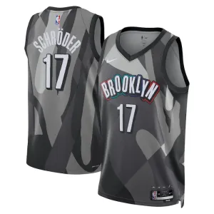Nike Brooklyn Nets Dennis Schroder Miesten Pelipaita City Edition 2024-25 Swingman Harmaa