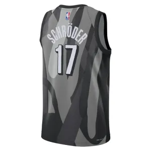 Nike Brooklyn Nets Dennis Schroder Miesten Pelipaita City Edition 2024-25 Swingman Harmaa