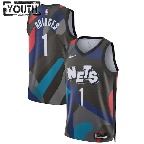 Nike Brooklyn Nets Mikal Bridges Lasten Pelipaita City Edition 2023-24 Swingman Musta Nike Brooklyn Nets Mikal Bridges Lasten Pelipaita City Edition 2023-24 Swingman Musta