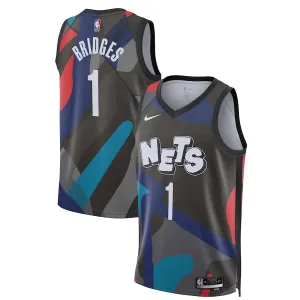 Nike Brooklyn Nets Mikal Bridges Miesten Pelipaita City Edition 2023-24 Swingman Musta