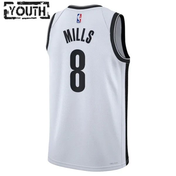 Nike Brooklyn Nets Patty Mills 8 Lasten Pelipaita Association Edition Swingman Valkoinen
