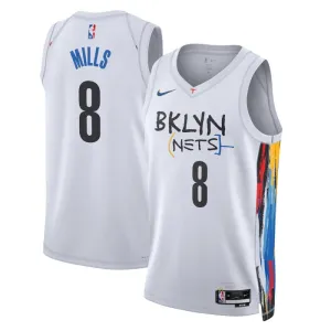 Nike Brooklyn Nets Patty Mills 8 Miesten Pelipaita City Edition 2022-23 Swingman Valkoinen Nike Brooklyn Nets Patty Mills 8 Miesten Pelipaita City Edition 2022-23 Swingman Valkoinen