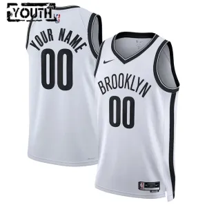 Nike Brooklyn Nets Personoitava Lasten Pelipaita Association Edition Swingman Valkoinen