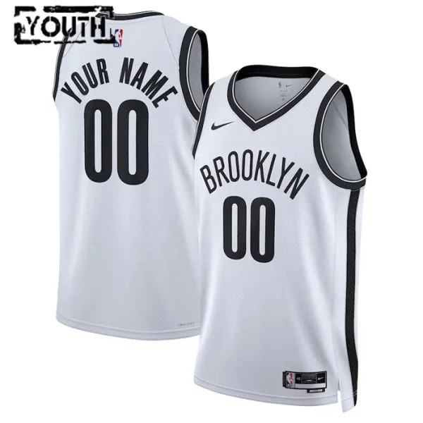 Nike Brooklyn Nets Personoitava Lasten Pelipaita Association Edition Swingman Valkoinen Nike Brooklyn Nets Personoitava Lasten Pelipaita Association Edition Swingman Valkoinen