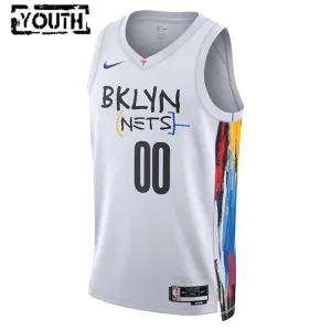 Nike Brooklyn Nets Personoitava Lasten Pelipaita City Edition 2022-23 Swingman Valkoinen