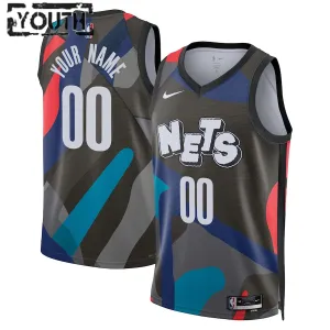 Nike Brooklyn Nets Personoitava Lasten Pelipaita City Edition 2023-24 Swingman Musta