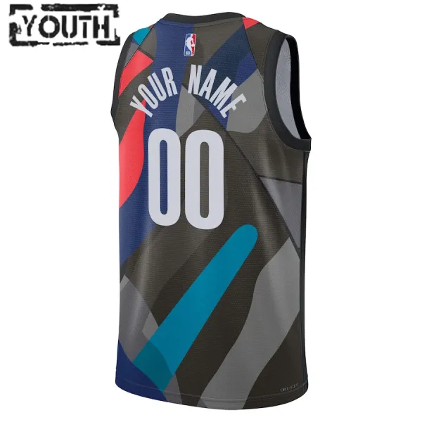 Nike Brooklyn Nets Personoitava Lasten Pelipaita City Edition 2023-24 Swingman Musta
