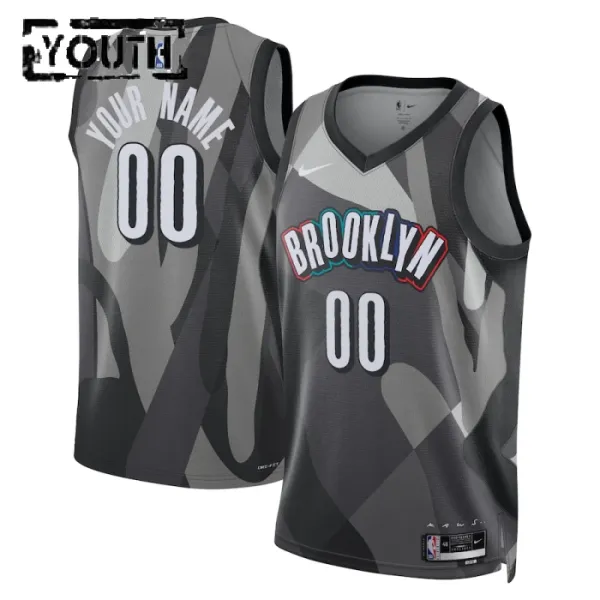 Nike Brooklyn Nets Personoitava Lasten Pelipaita City Edition 2024-25 Swingman Harmaa Nike Brooklyn Nets Personoitava Lasten Pelipaita City Edition 2024-25 Swingman Harmaa