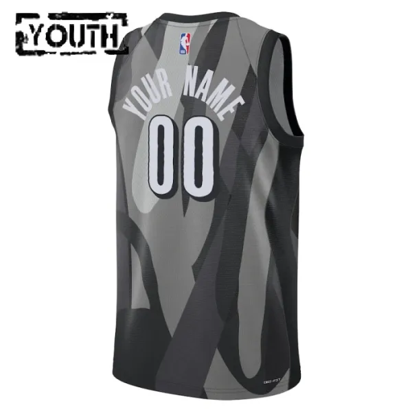 Nike Brooklyn Nets Personoitava Lasten Pelipaita City Edition 2024-25 Swingman Harmaa
