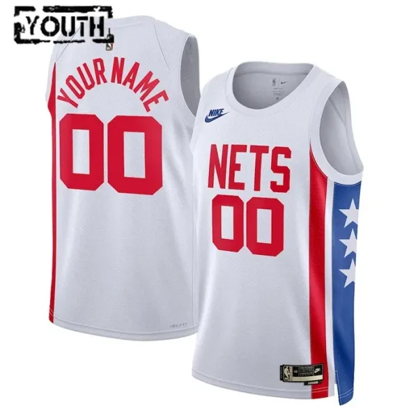 Nike Brooklyn Nets Personoitava Lasten Pelipaita Classic Edition 2022-23 Swingman Valkoinen Nike Brooklyn Nets Personoitava Lasten Pelipaita Classic Edition 2022-23 Swingman Valkoinen