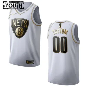 Nike Brooklyn Nets Personoitava Lasten Pelipaita Golden Edition Swingman Valkoinen Nike Brooklyn Nets Personoitava Lasten Pelipaita Golden Edition Swingman Valkoinen