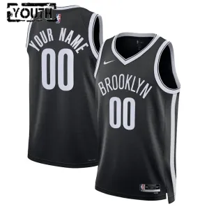 Nike Brooklyn Nets Personoitava Lasten Pelipaita Icon Edition Swingman Musta