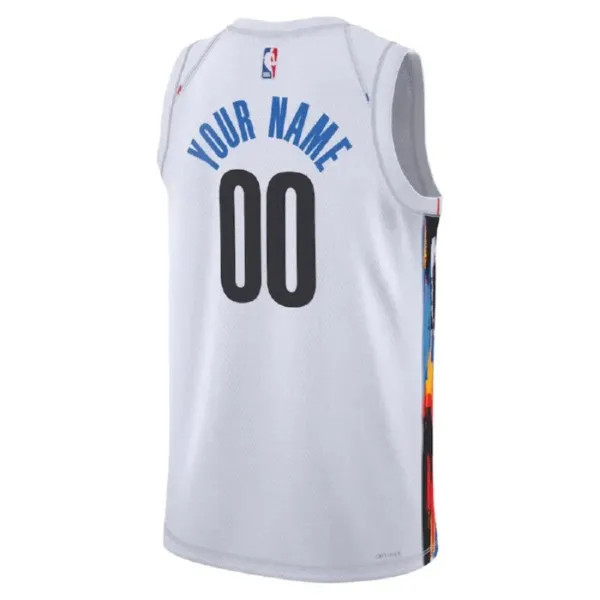 Nike Brooklyn Nets Personoitava Miesten Pelipaita City Edition 2022-23 Swingman Valkoinen