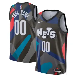 Nike Brooklyn Nets Personoitava Miesten Pelipaita City Edition 2023-24 Swingman Musta